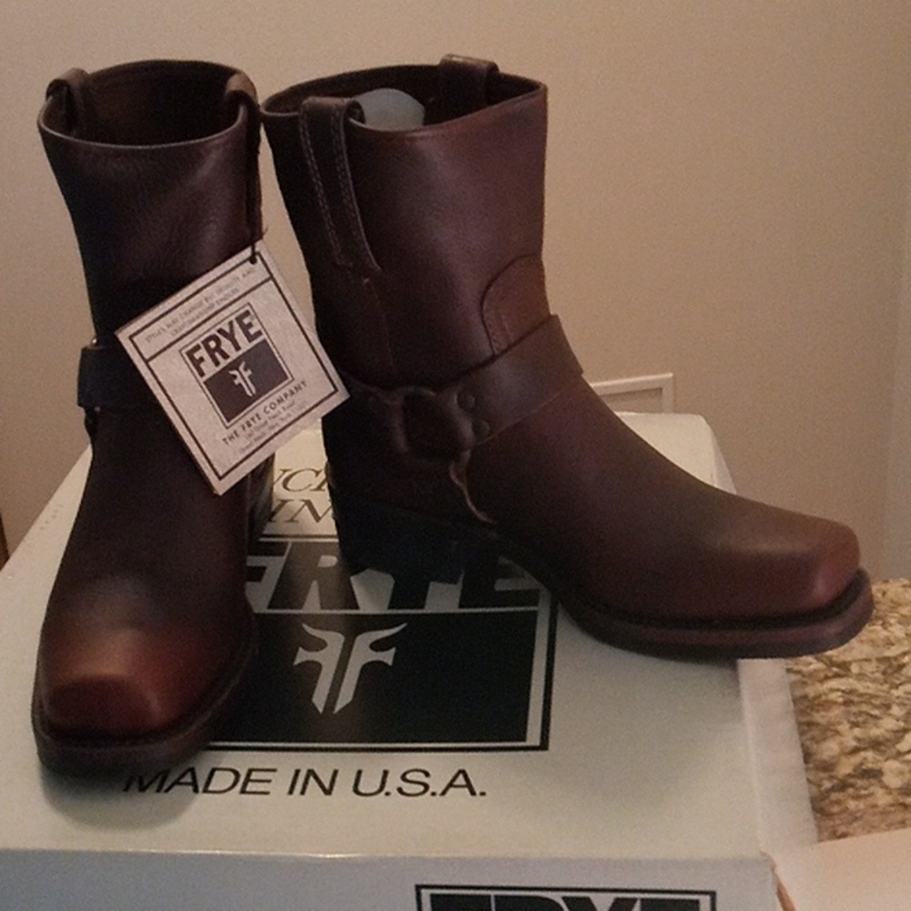 Frye boots vintage leather motorcycle boots